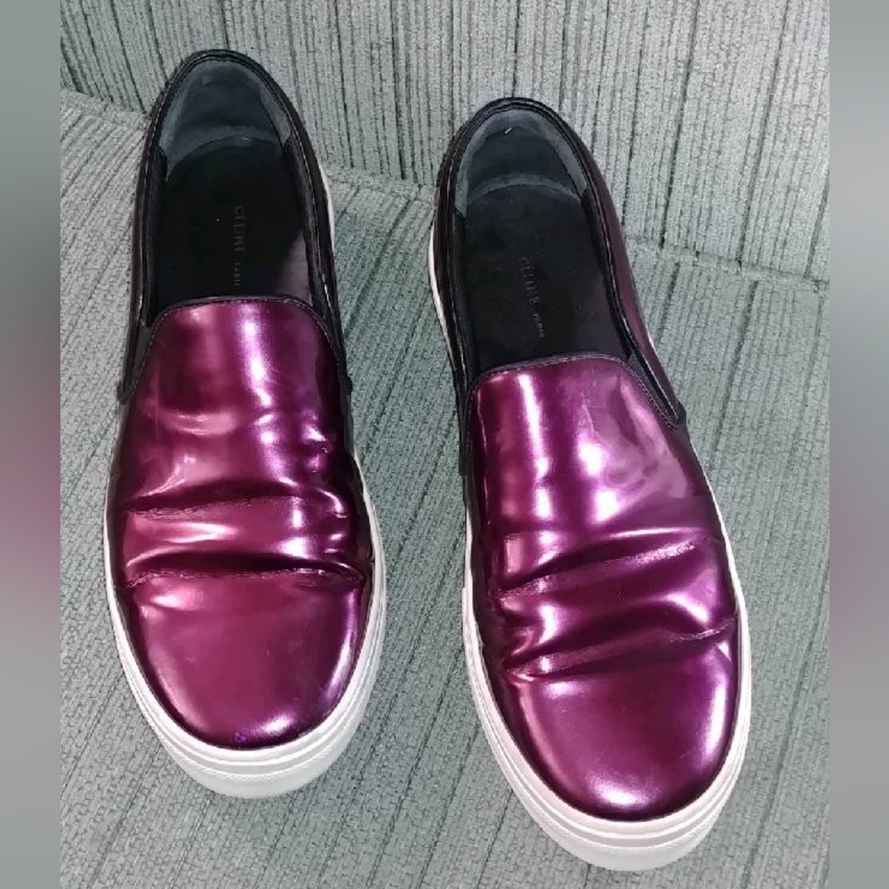 Metallic Purple Slip-On Sneakers - Picture 9 of 12
